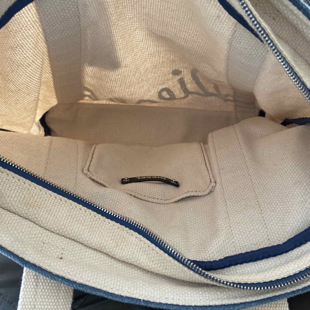 DIESEL(ディーゼル)のディーゼル ロゴプリント トートバッグ キャンバス デニム ウィメンズ 肩掛け メンズのバッグ(トートバッグ)の商品写真