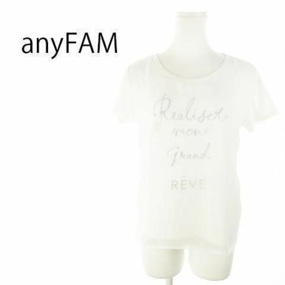 anyFAM(エニィファム)のエニィファム Tシャツ カットソー 半袖 切替 プリント 220927AH1A レディースのトップス(カットソー(半袖/袖なし))の商品写真