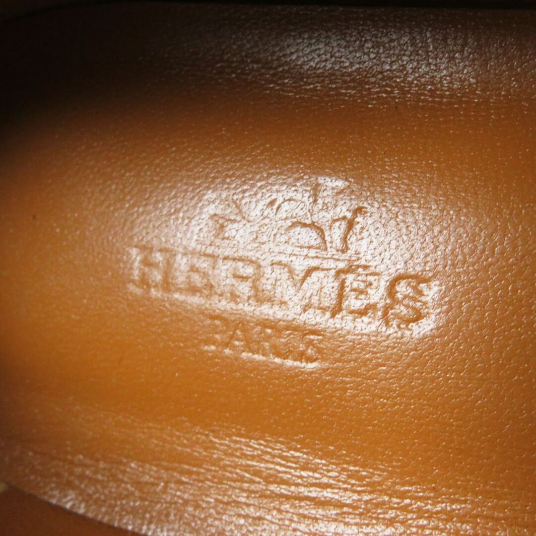 Hermes(エルメス)の極美品◎伊製 エルメス コリエドシアン バレエシューズ ダンスーズ スクエアトゥ レザーフラットパンプス ゴールド×シルバー金具 36 1／2 レディースの靴/シューズ(バレエシューズ)の商品写真
