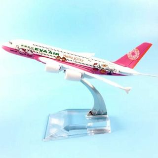 【ピンク】キティ エバー航空 A380 飛行機模型 15cm(模型/プラモデル)