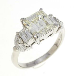 PT ダイヤモンド リング 2.707CT VLY VS1 エメラルドカット(リング(指輪))