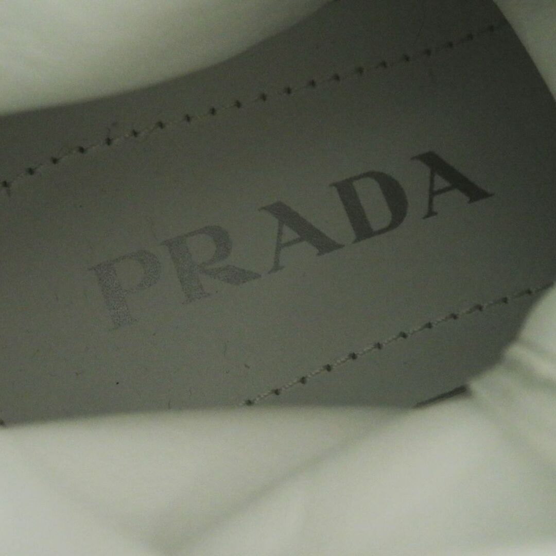 PRADA(プラダ)の極美品◎定価225500円 イタリア製 PRADA プラダ IT255M モノリス レディース レザー×ナイロン 厚底 ショート ブーツ ホワイト 白 36 1／2 レディースの靴/シューズ(ブーツ)の商品写真