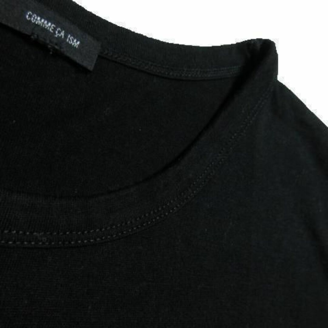 COMME CA ISM(コムサイズム)のコムサイズム 半袖Tシャツ チュニック プリント 黒 220927AO9A レディースのトップス(Tシャツ(半袖/袖なし))の商品写真