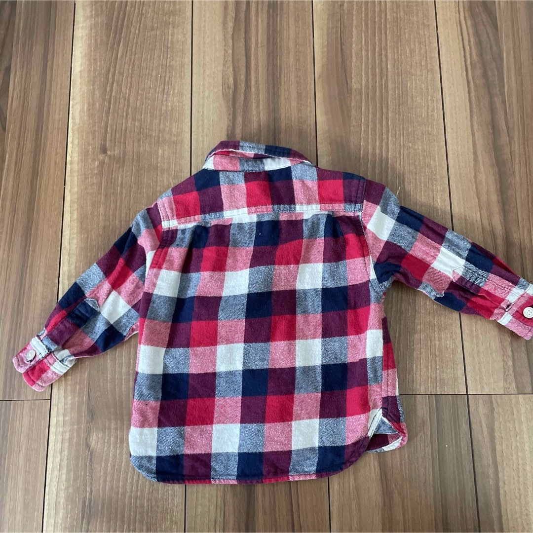 MUJI (無印良品)(ムジルシリョウヒン)のMUJI 無印　ベビー服　ネルシャツ　チェック柄シャツ　80cm キッズ/ベビー/マタニティのベビー服(~85cm)(シャツ/カットソー)の商品写真