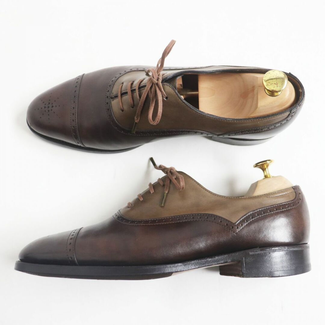 JOHN LOBB(ジョンロブ)の美品●JOHN LOBB ジョンロブ TOWCESTER/トゥチェスター 7000ラスト セミブローグ メダリオン レザーシューズ ブラウン系 7 1/2E 英国製 メンズの靴/シューズ(ドレス/ビジネス)の商品写真