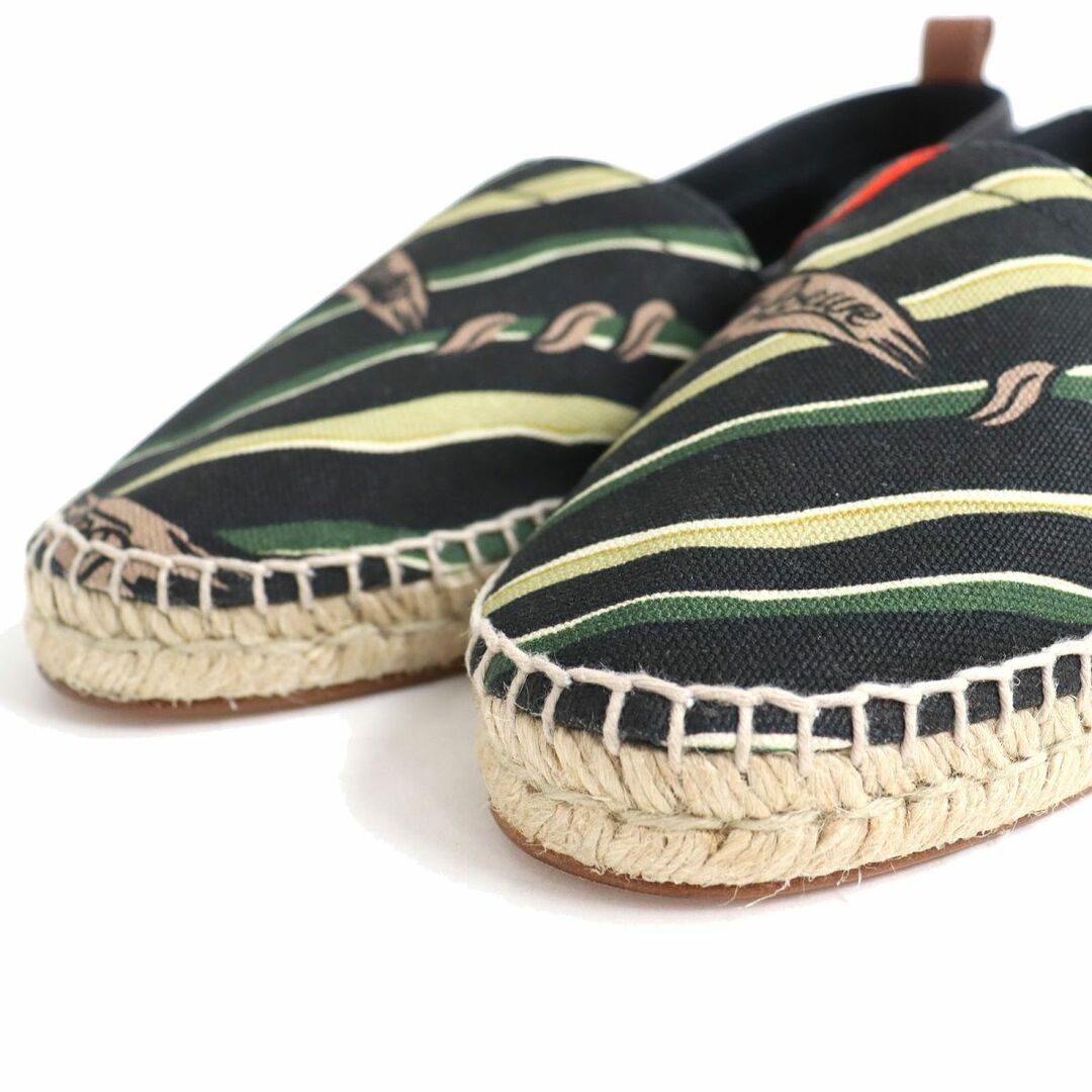 LOEWE(ロエベ)の未使用品△ロエベ×パウラズイビサ ESPADRILLE PAULA FLAGS エスパドリーユ フラットシューズ アナグラム型押しレザー 黒×マルチ 41 箱付 メンズの靴/シューズ(スリッポン/モカシン)の商品写真