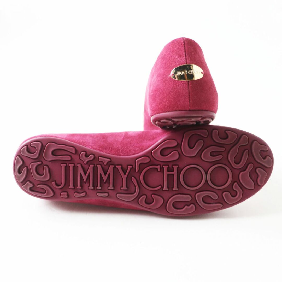 JIMMY CHOO(ジミーチュウ)の極美品◎イタリア製 JIMMY CHOO ジミーチュウ GAZE FLAT レディース スウェード×パテント フラットシューズ ライトバーガンディ 35 箱付 レディースの靴/シューズ(バレエシューズ)の商品写真