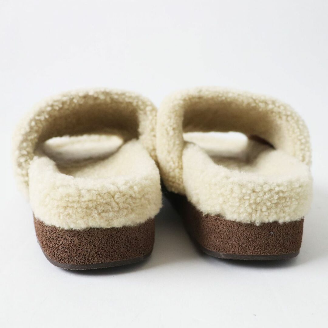 Chloe(クロエ)の未使用品◎正規品 定価89100円 Chloe クロエ WAVY SLIDES レディース ムートンレザー フラットサンダル ブラウン×ベージュ 35 箱・袋付き レディースの靴/シューズ(サンダル)の商品写真