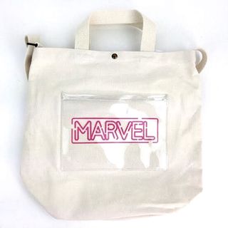 マーベル(MARVEL)のMARVEL マーベル クリアポケット付きトートバック カバン 厚手 アメコミ (ショルダーバッグ)