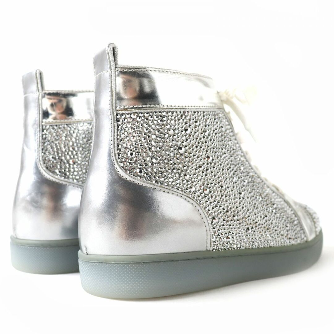 Christian Louboutin(クリスチャンルブタン)の極美品△クリスチャンルブタン LOUISFLAT CALF STRASS ストラス スワロフスキー レザー ハイカットスニーカー レディース シルバー 37 1/2 レディースの靴/シューズ(スニーカー)の商品写真