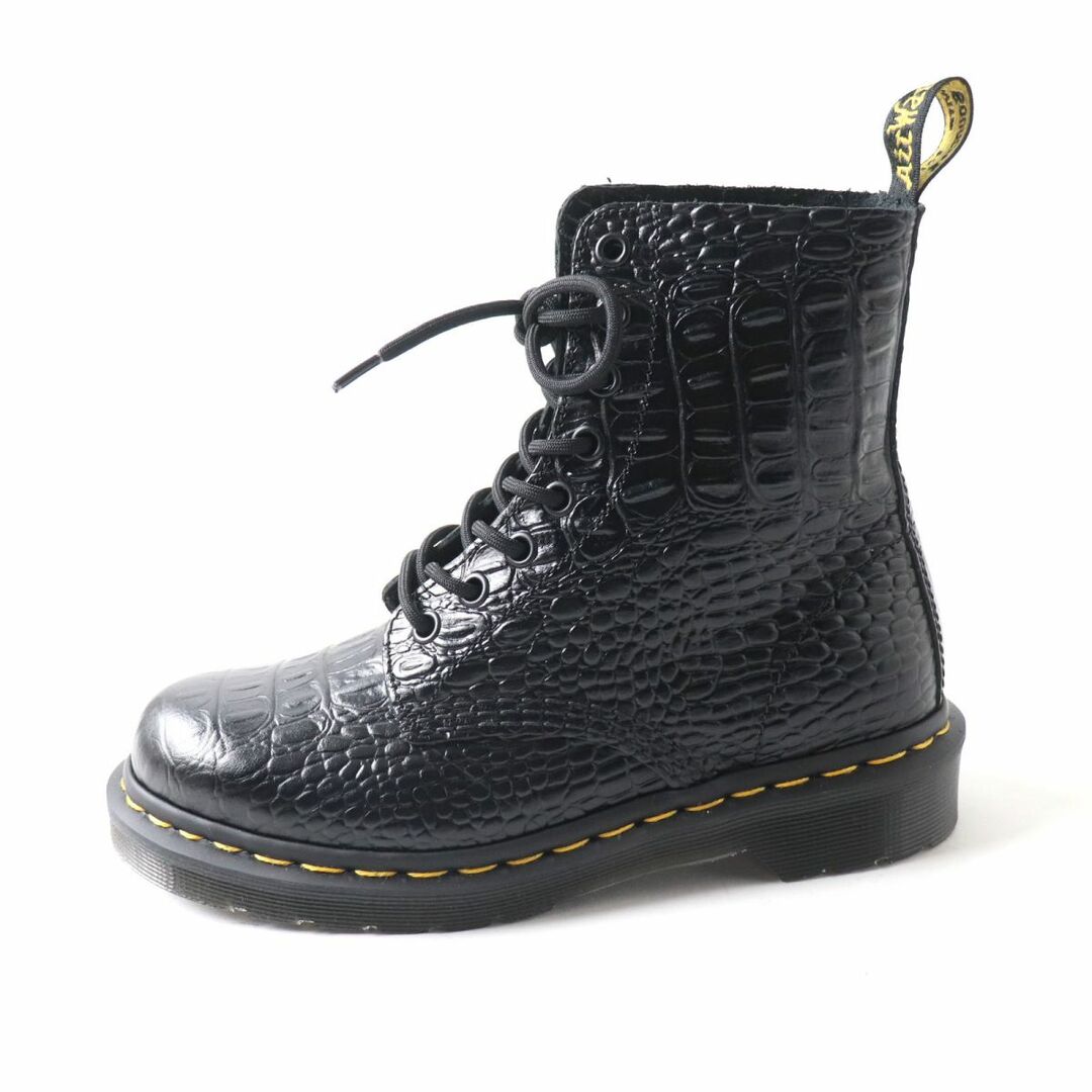 Dr.Martens(ドクターマーチン)の未使用品★Dr.Martens ドクターマーチン 22966001 PASCAL CROC クロコ型押し 8ホール レザーブーツ レディース ブラック UK5 箱・紐付き レディースの靴/シューズ(ブーツ)の商品写真