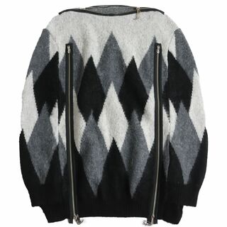 タカヒロミヤシタザソロイスト(TAKAHIRO MIYASHITA THE SOLOIST.)の未使用品●21AW タカヒロミヤシタ ザ ソロイスト boat neck argyle cape 0001dAW21 モヘヤ混 ニットケープ/ポンチョ M相当 正規品(その他)