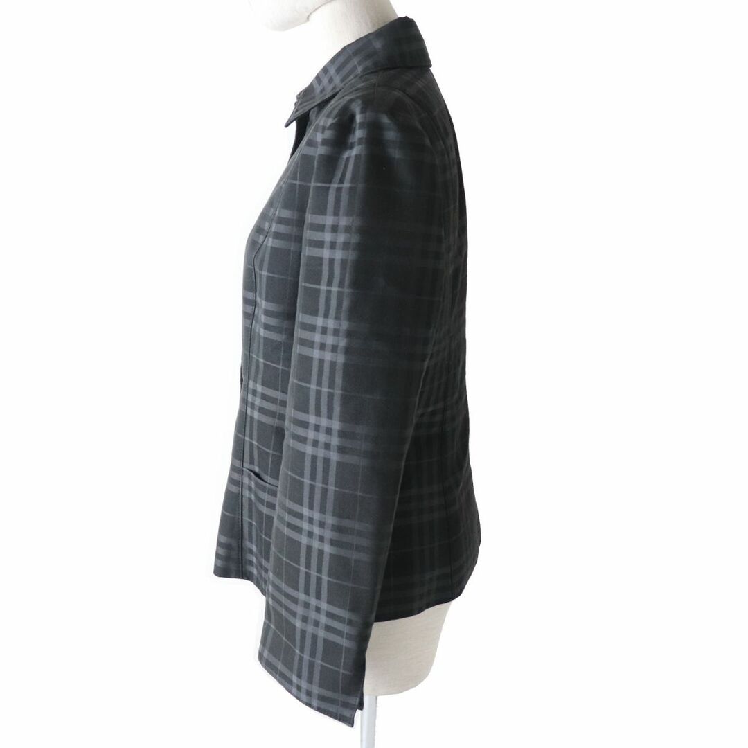 BURBERRY(バーバリー)の良品◎正規品 BURBERRY LONDON バーバリー ロンドン FC042-032 レディース 比翼 ジャケット ブラック×グレー ノバチェック柄 サイズ42 レディースのジャケット/アウター(その他)の商品写真