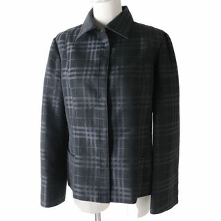 バーバリー(BURBERRY)の良品◎正規品 BURBERRY LONDON バーバリー ロンドン FC042-032 レディース 比翼 ジャケット ブラック×グレー ノバチェック柄 サイズ42(その他)