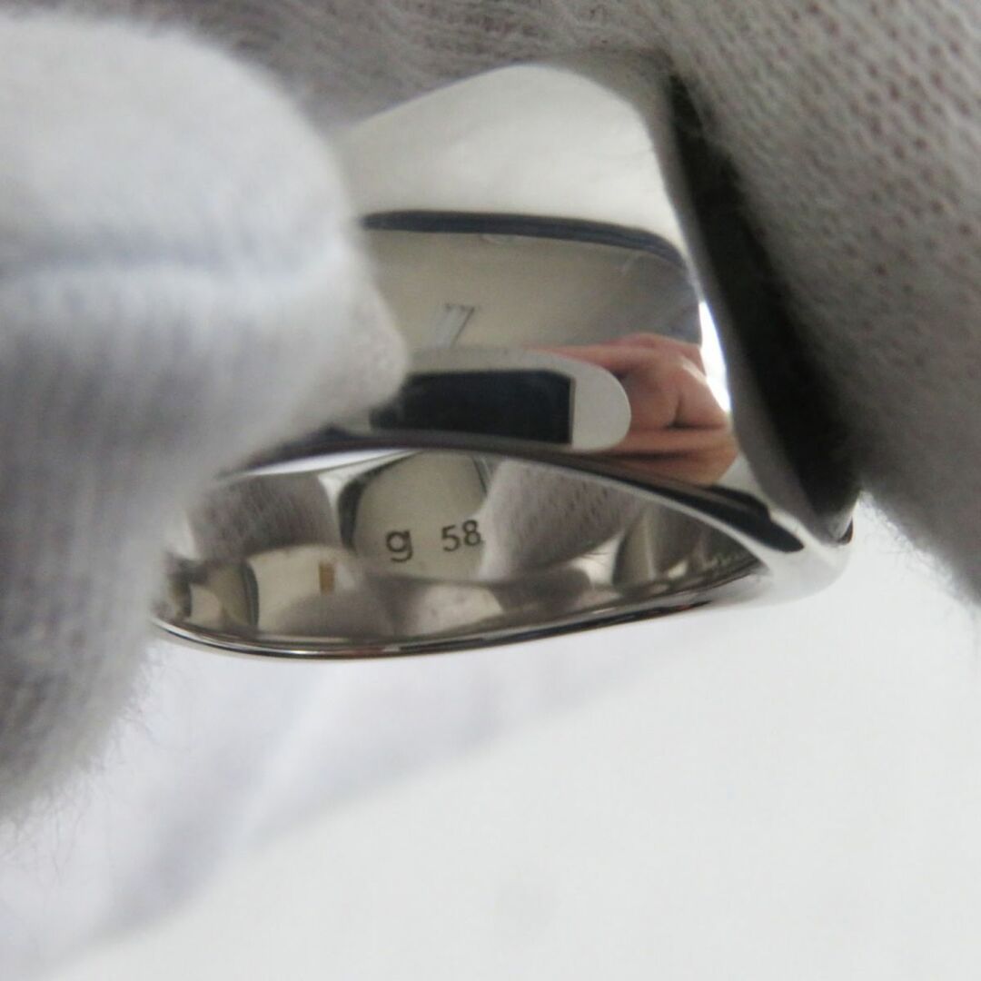 TOM WOOD(トムウッド)の美品●トムウッド Oval Green Marble/グリーンマーブル SV925 カラーストーン付 シルバーリング/指輪 シルバー×グリーン 58 総重量13.98g メンズのアクセサリー(リング(指輪))の商品写真