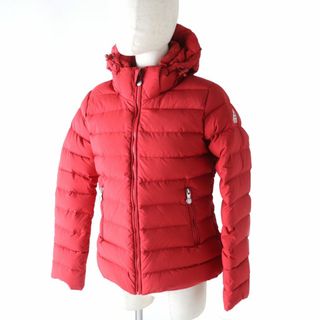 Pyrenex - 極美品★正規品 ピレネックス SPOUTNIC SOFT スプート ニック フード・ロゴワッペン付き ZIP UP ダウン ジャケット 赤 36 ブルガリア製　