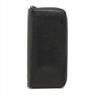 ルイヴィトン(LOUIS VUITTON)の美品 ルイヴィトン RFID モノグラム シャドウ ジッピー ウォレット ヴェルティカル M62902 レザー 長財布 メンズ MMM Q20-1(長財布)