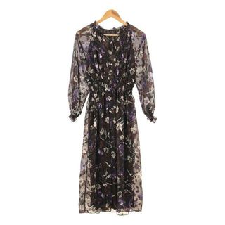 アメリヴィンテージ(Ameri VINTAGE)の【美品】  Ameri VINTAGE / アメリヴィンテージ | CHIFFON JACQUARD DRESS ワンピース | F | ブラウン/パープル | レディース(ロングワンピース/マキシワンピース)