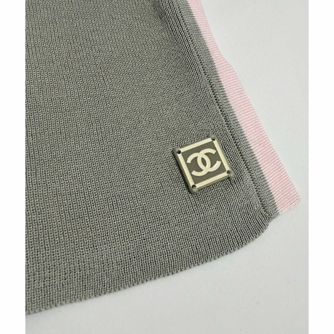 CHANEL(シャネル)のCHANEL シャネル コットンニット Tシャツ 90年代 ココマークポイント  レディースのトップス(Tシャツ(半袖/袖なし))の商品写真