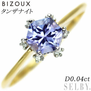 ビズー K18YG/Pt900 タンザナイト ダイヤモンド リング D0.04ct(リング(指輪))
