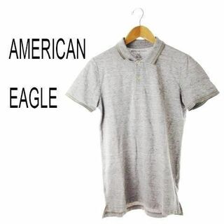 アメリカンイーグル(American Eagle)のアメリカンイーグル ラインポイント 天竺ポロ S グレー 230428CK3A(ポロシャツ)