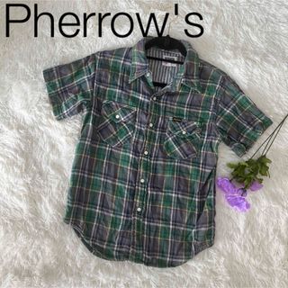 フェローズ(PHERROW'S)の美品　Pherrow's ネルシャツ　半袖チェックシャツ(シャツ)