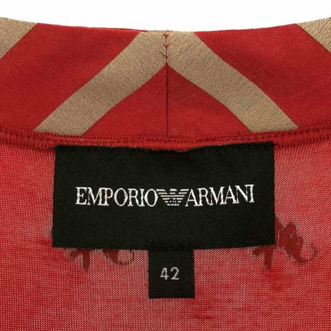 Emporio Armani(エンポリオアルマーニ)のEMPORIO ARMANI / エンポリオアルマーニ | アニマル 総柄 レーススリーブ ブラウス | 42 | レッド | レディース レディースのトップス(ニット/セーター)の商品写真