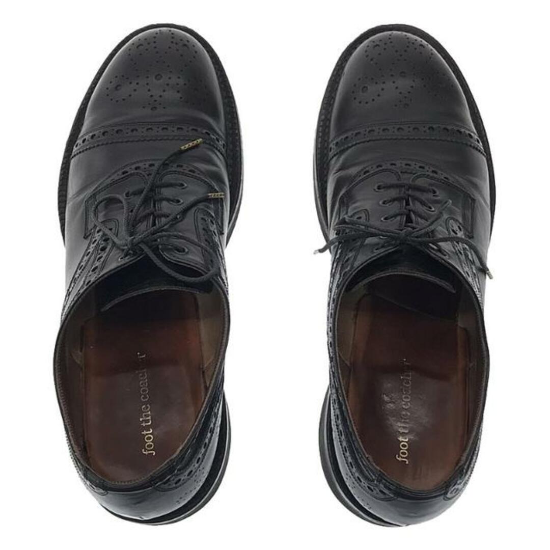 foot the coacher(フットザコーチャー)のfoot the coacher / フットザコーチャー | MENDELL ストレートチップ メダリオン レザーシューズ | 8 | ブラック | メンズ メンズの靴/シューズ(ドレス/ビジネス)の商品写真