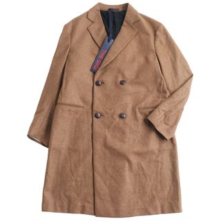 未使用品 THE GIGI ザ・ジジ merak coat くるみボタン ロングコート ダブルチェスターコート ブラウン 50 イタリア製 メンズ(チェスターコート)