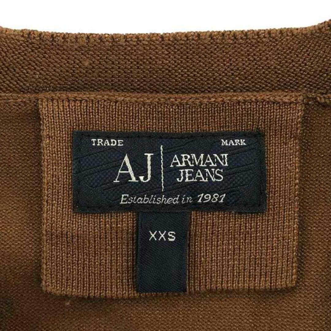 ARMANI JEANS / アルマーニジーンズ | Vネック リブ ニット プルオーバー | XXS | ブラウン | メンズ メンズのトップス(ニット/セーター)の商品写真