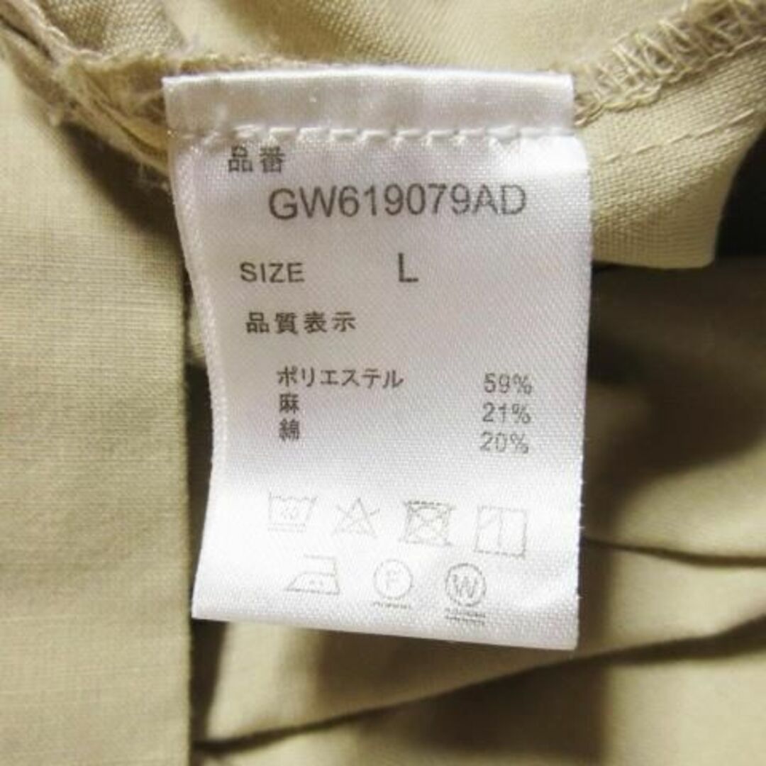 GLOBAL WORK(グローバルワーク)のグローバルワーク ノースリーブサファリシャツ L ベージュ 230529CK6A レディースのトップス(シャツ/ブラウス(半袖/袖なし))の商品写真