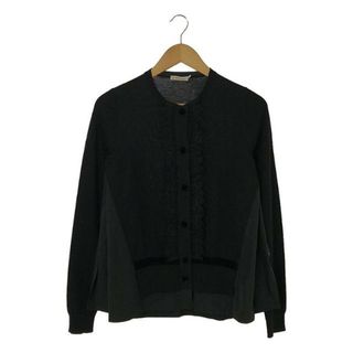 モンクレール(MONCLER)の【美品】  MONCLER / モンクレール | MAGLIONE TRICOT CARDIGAN / 異素材 切替  ニット カーディガン | S | ブラック | レディース(カーディガン)