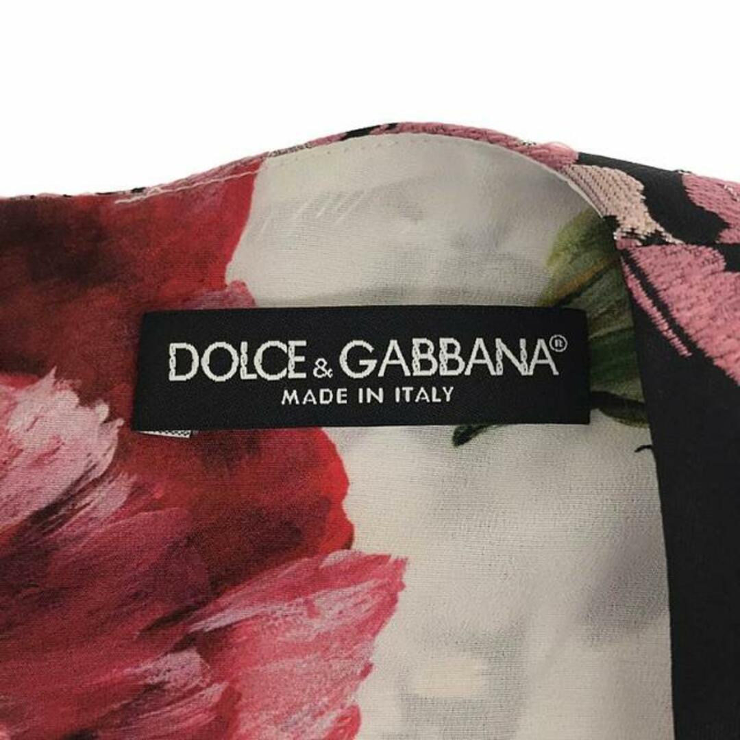 【新品】  DOLCE＆GABBANA / ドルチェ＆ガッバーナドルガバ | フラワー ドレスワンピース / 総裏地 | 40 | ブラック/ピンク | レディース レディースのワンピース(ロングワンピース/マキシワンピース)の商品写真