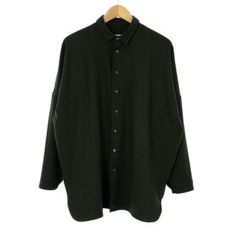 トローヴ(TROVE)のTROVE / トローブ | UNI WIDE WOOL SHIRT ワイド ウールシャツ | 1 | チャコール | メンズ(Tシャツ/カットソー(七分/長袖))