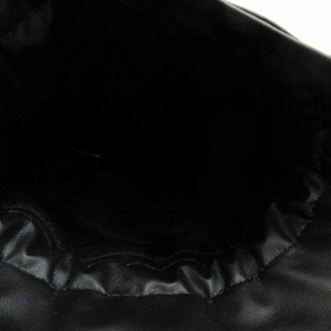 beautiful people(ビューティフルピープル)のビューティフルピープル フェイクレザー 巾着 ショルダーバッグ ブラック 鞄 レディースのバッグ(ショルダーバッグ)の商品写真