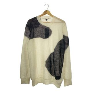 アンドゥムルメステール(Ann Demeulemeester)のANN DEMEULEMEESTER / アンドゥムルメステール | KNITTED SWEATER モヘア ウール バイカラー インターシャ ニット セーター | S | ホワイト / ブラック | メンズ(ニット/セーター)