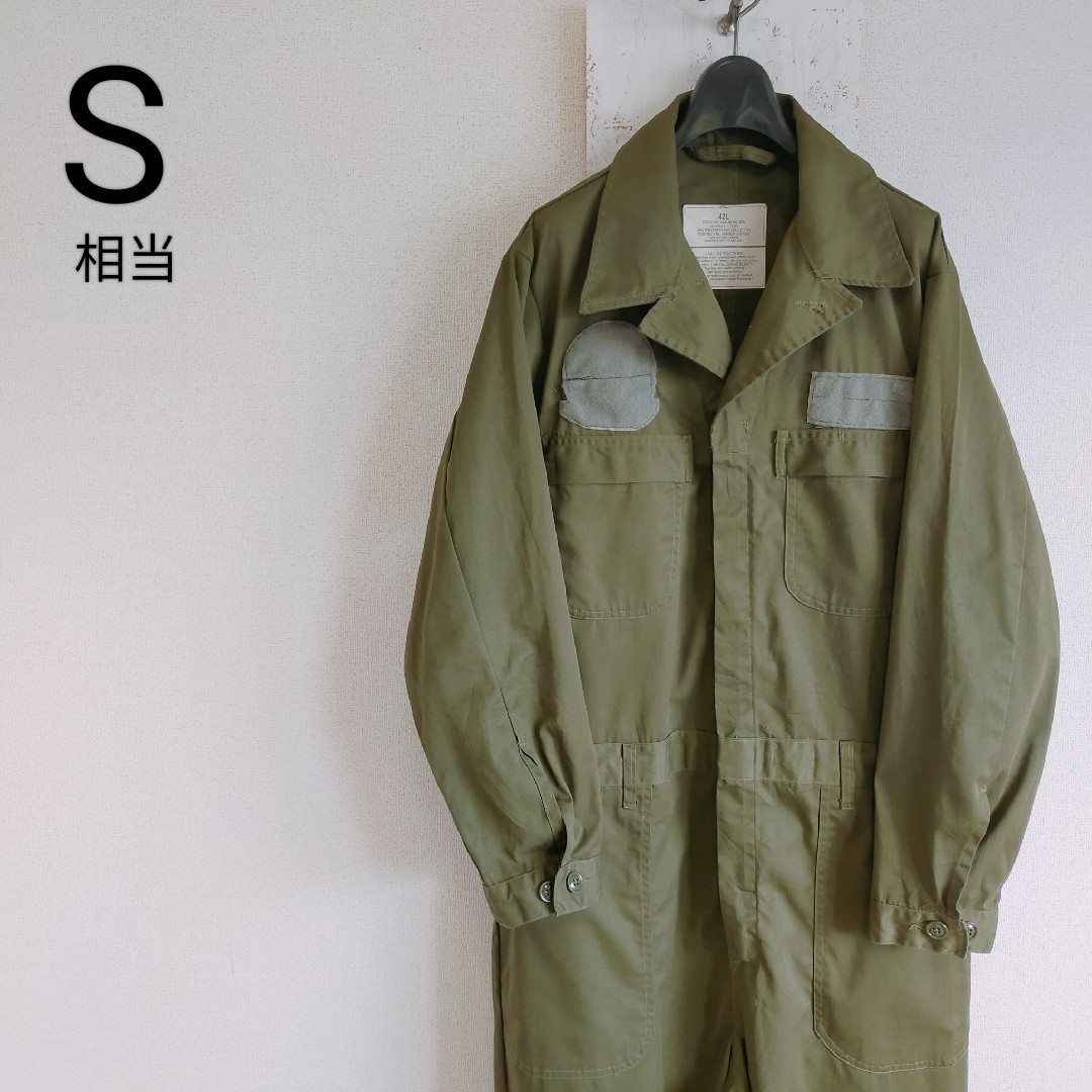 MILITARY(ミリタリー)の米軍　ユーティリティー　カバーオール　つなぎ　カーキ　IDEAL　ジップ　S相当 メンズのパンツ(サロペット/オーバーオール)の商品写真