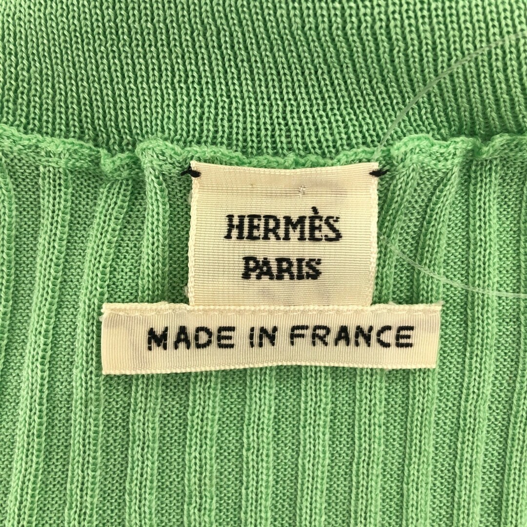 HERMES エルメス シルクカシミヤタートルネックセーター グリーン 38 HERMES エルメス シルクカシミヤタートルネックセーター グリーン 38