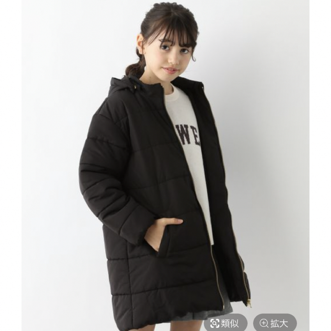 GLOBAL WORK(グローバルワーク)の新品　ライトウォーム　2wayコート　グローバルワーク　BLACK キッズ/ベビー/マタニティのキッズ服女の子用(90cm~)(コート)の商品写真