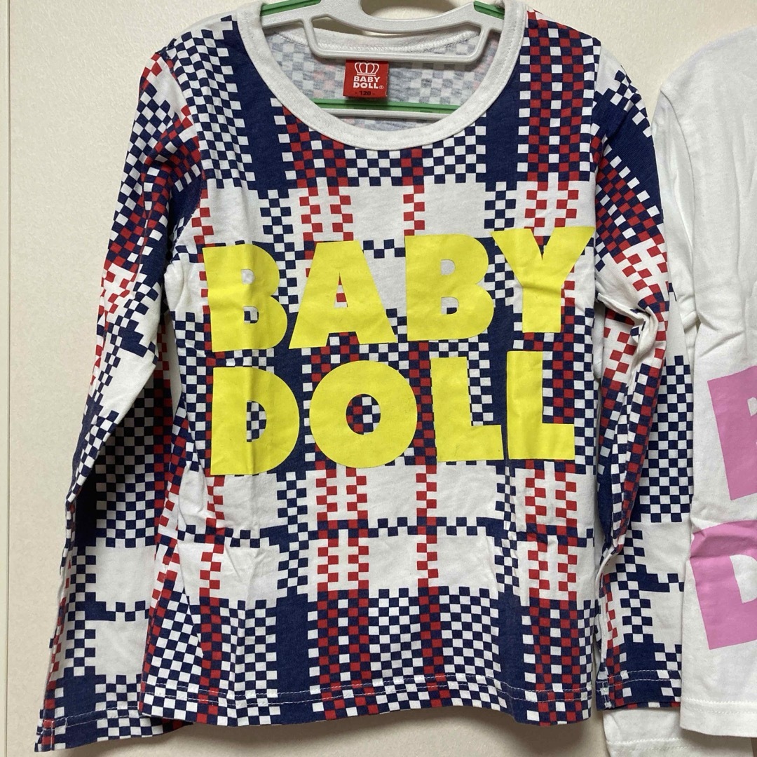 BABYDOLL(ベビードール)のベビードール　 ロゴ　ロンT  120  ２点セット　女の子　 長袖Tシャツ キッズ/ベビー/マタニティのキッズ服女の子用(90cm~)(Tシャツ/カットソー)の商品写真