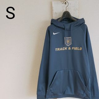 ナイキ(NIKE)のNIKE ナイキ　DRY-FIT　パーカー　フーディ　ネイビー　ロゴプリント　S(パーカー)