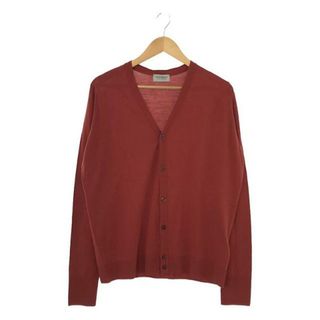 ジョンスメドレー(JOHN SMEDLEY)の【美品】  JOHN SMEDLEY / ジョンスメドレー | BRYN メリノウール Vネック ハイゲージ ニットカーディガン | L | レッド系 | メンズ(カーディガン)