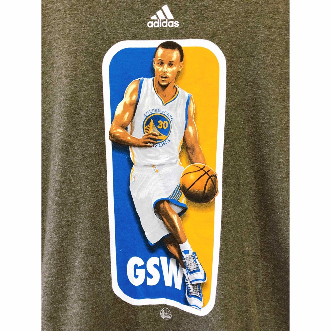 adidas(アディダス)のNBA　ウォリアーズ　ステフィンカリー　30　Tシャツ　2XL　グレー　US古着 メンズのトップス(Tシャツ/カットソー(七分/長袖))の商品写真