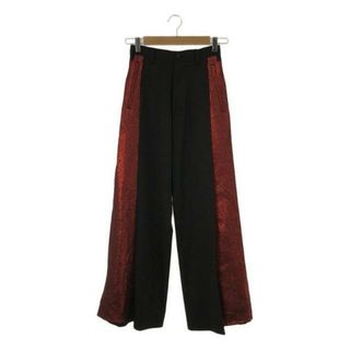 sulvam - 【新品】  sulvam / サルバム | 2022AW | WOMENS GLITTER SWITCHING TROUSERS グリッター スイッチングトラウザー | S | ブラック / レッド | レディース