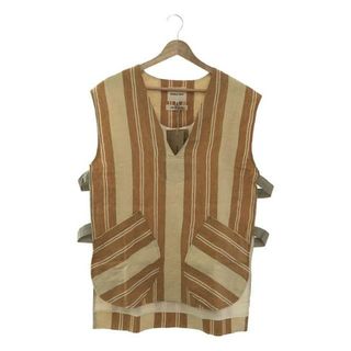 【新品】  NICHOLAS DALEY / ニコラスデイリー | 2022SS | PULLOVER VEST リネン ストライプ プルオーバーベスト | M | ORANGE / TURMERIC STRIPE | メンズ(ベスト)