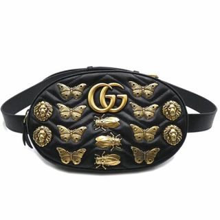 グッチ(Gucci)のグッチ バッグ GUCCI GGマーモント キルティング レザー ウエストバッグ ベルトバッグ ブラック 491294 T-YJ06174(ボディバッグ/ウエストポーチ)