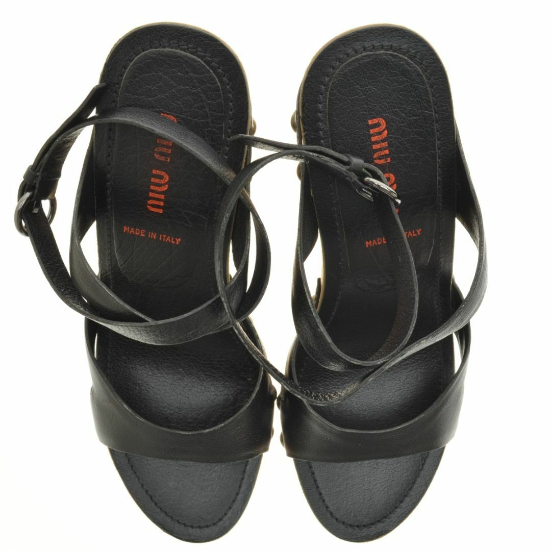 miumiu(ミュウミュウ)の【MIUMIU】レザーストラップコルクウェッジサンダル レディースの靴/シューズ(サンダル)の商品写真