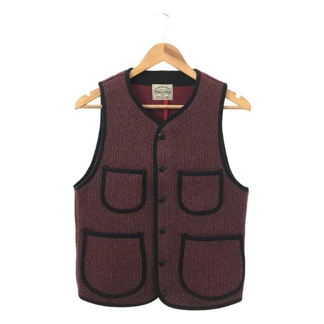 STUDIO D'ARTISAN(ステュディオダルチザン)のSTUDIO D'ARTISAN / ステュディオ・ダ・ルチザン | BEACH CLOTH VEST コットン ウール ハンティングベスト | 36 | バーガンディー | メンズ メンズのトップス(ベスト)の商品写真