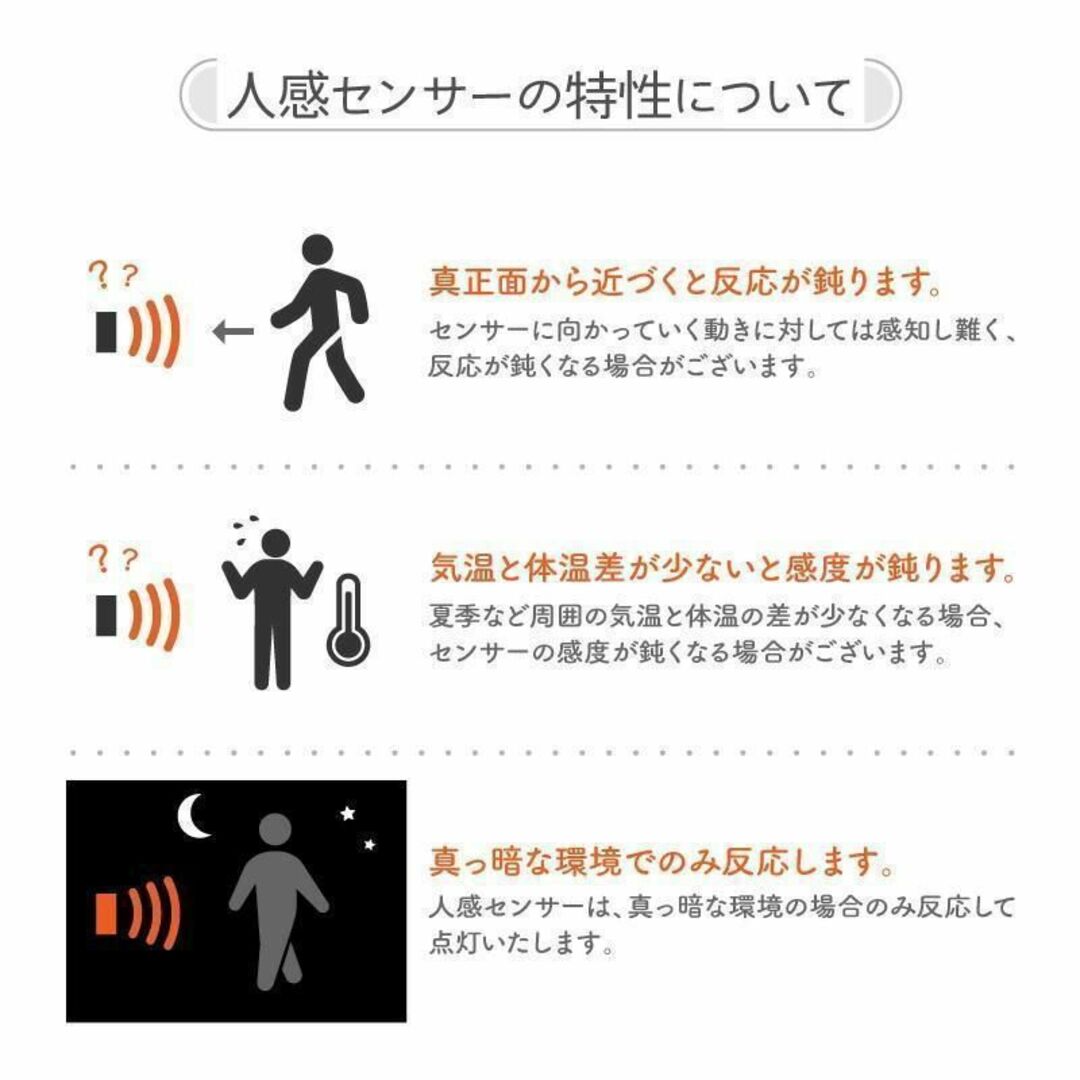 【2個セット】センサーライト 屋内 コンセント 人感センサー 非常灯 オレンジ インテリア/住まい/日用品のライト/照明/LED(蛍光灯/電球)の商品写真