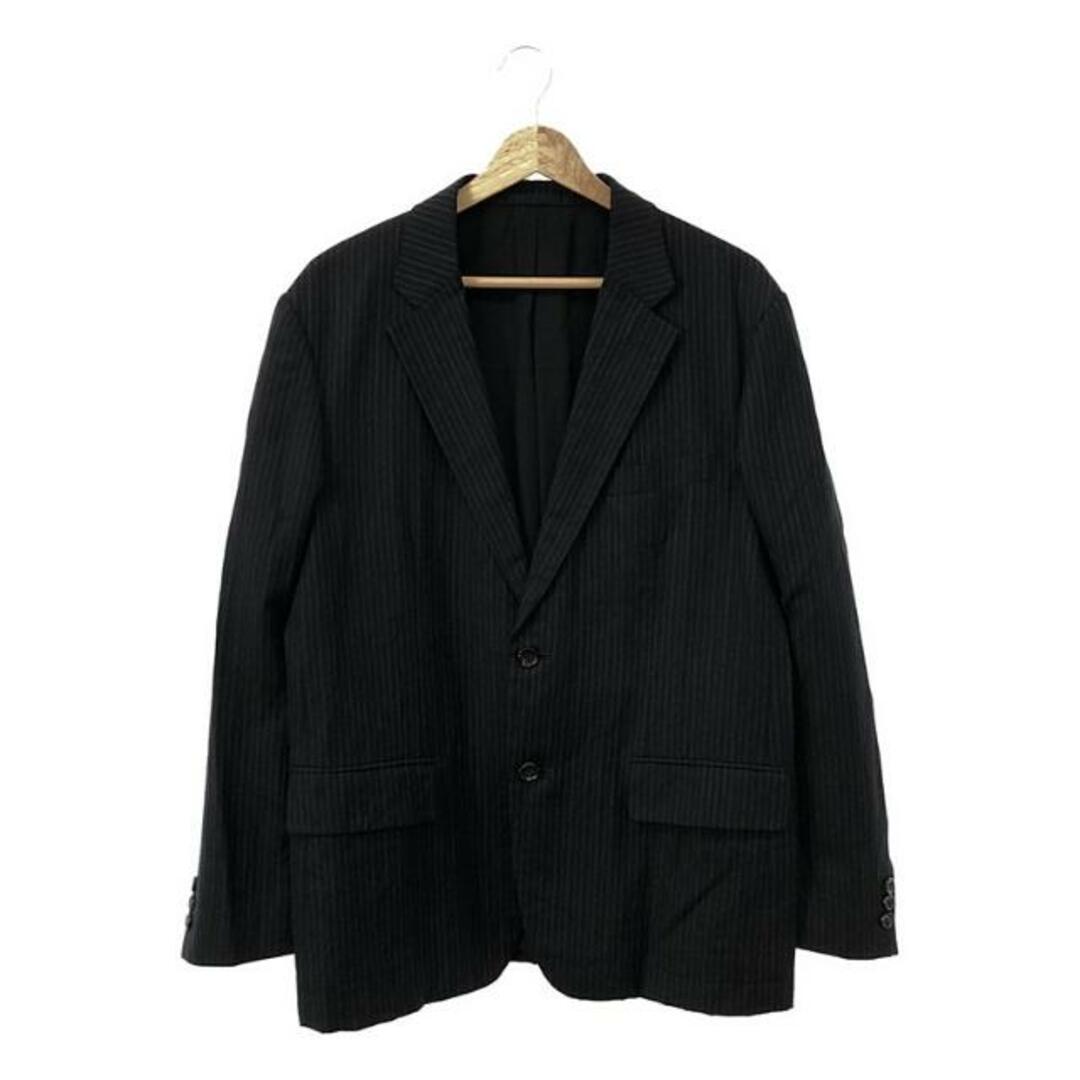 COMME des GARCONS HOMME(コムデギャルソンオム)のCOMME des GARCONS HOMME / コムデギャルソンオム | 2009AW | ウール リネン 製品洗い ストライプ 2B テーラードジャケット | M | ネイビー | メンズ メンズのジャケット/アウター(その他)の商品写真